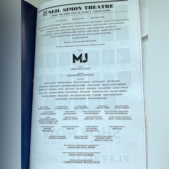 MJ Musical Broadway Playbill Neil Simon Theatre July 2024 Elijah Rhea Johnson - Picture 3 of 9